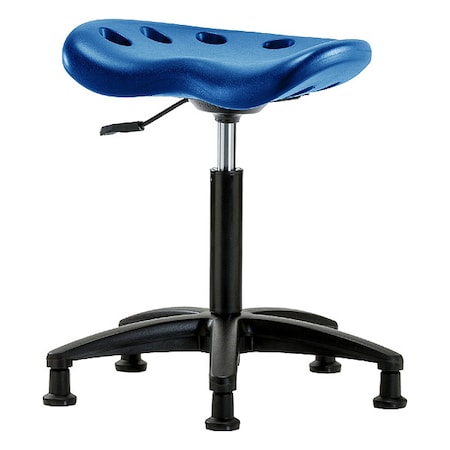 Zoro Select Stool, Polyurethane, Blue, 19 in to 26 1/2 in Seat Height PTMBSL-RG-NF-RG-BLU