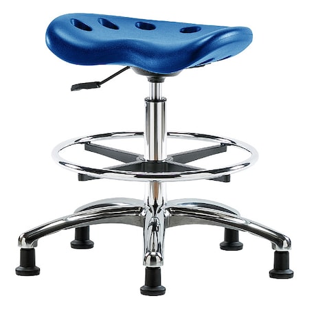 Zoro Select Stool, Polyurethane, Blue, 20 in to 27 1/2 in Seat Height PTMBSL-CR-CF-RG-BLU