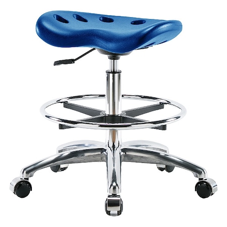 Zoro Select Stool, Polyurethane, Blue, 20 in to 27 1/2 in Seat Height PTMBSL-CR-CF-CC-BLU