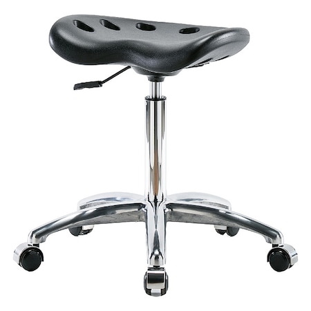 Zoro Select Stool, Polyurethane, Black, 20 in to 27 1/2 in Seat Height PTMBSL-CR-NF-CC-BLK