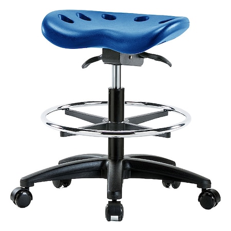 Zoro Select Tractor Stool, Polyurethane, Blue, 19 in to 26 1/2 in Seat Height PTMBSO-RG-CF-RC-BLU