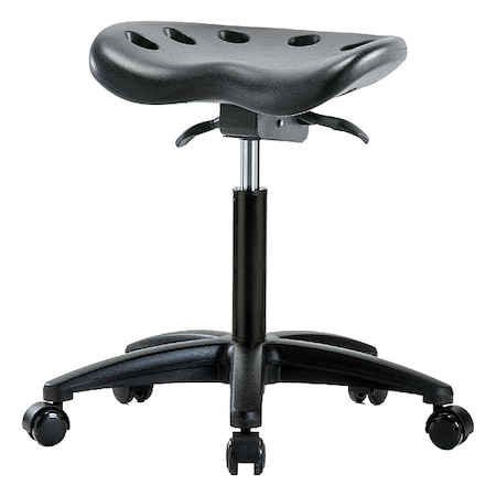 Zoro Select Tractor Stool, Polyurethane, Black, 19 in to 26 1/2 in Seat Height PTMBSO-RG-NF-RC-BLK