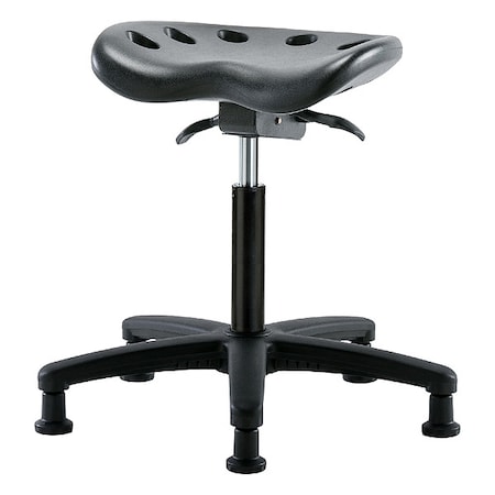 Zoro Select Tractor Stool, Polyurethane, Black, 19 in to 26 1/2 in Seat Height PTMBSO-RG-NF-RG-BLK