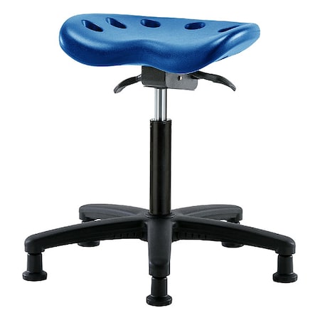 Zoro Select Tractor Stool, Polyurethane, Blue, 19 in to 26 1/2 in Seat Height PTMBSO-RG-NF-RG-BLU