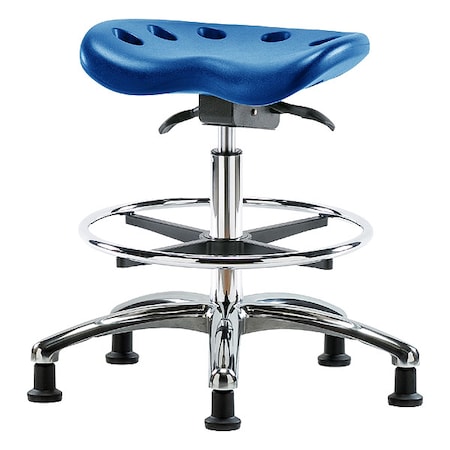 Zoro Select Tractor Stool, Polyurethane, Blue, 20 in to 28 in Seat Height PTMBSO-CR-CF-RG-BLU