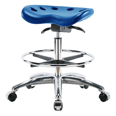 Zoro Select Tractor Stool, Polyurethane, Blue, 20 in to 28 in Seat Height PTMBSO-CR-CF-CC-BLU
