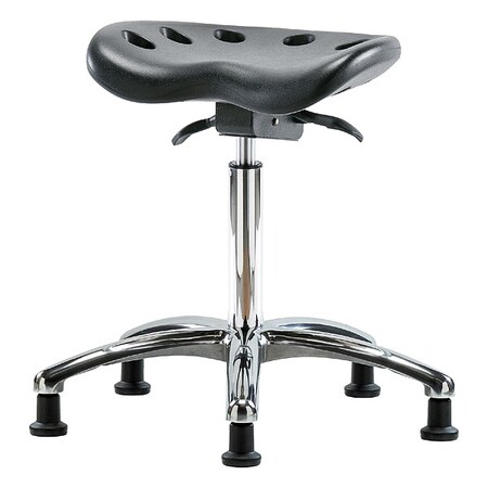 Zoro Select Tractor Stool, Polyurethane, Black, 20 in to 28 in Seat Height PTMBSO-CR-NF-RG-BLK