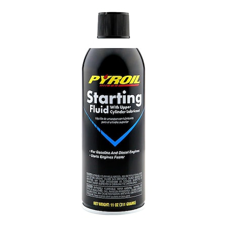 PYROIL Starting Fluid, Aerosol Can, 11 oz, Diesel Engines/Gasoline Engines, 2-Cycle PYSFR11