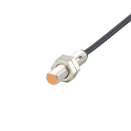 Ifm Cylindrical, Inductive Proximity Sensor, 8 mm Dia., Brass/PBT, 2 m, Bare Wire, 2 Wires, Shielded IE5207