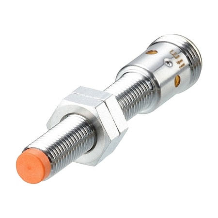 Ifm Cylindrical, Inductive Proximity Sensor, 8 mm Dia., Brass, M12, 3 Wires, Unshielded IE5288