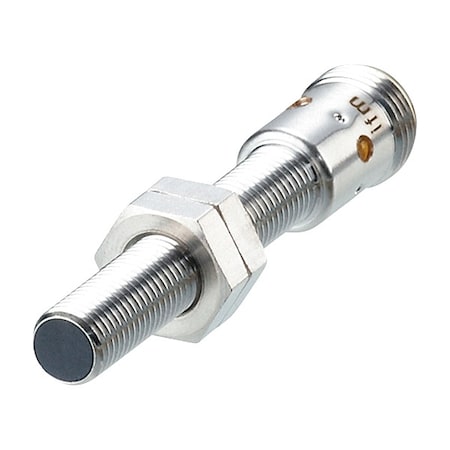 Ifm Cylindrical, Inductive Proximity Sensor, 8 mm Dia., Brass, M12, 3 Wires, Shielded IE5312