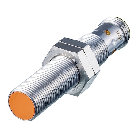 Ifm Cylindrical, Inductive Proximity Sensor, 12 mm Dia., Brass, M12, 3 Wires, Shielded IFS240