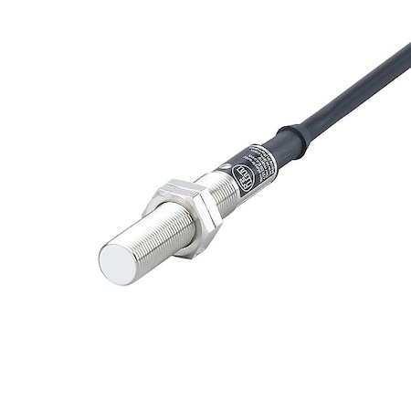 Ifm Cylindrical, Inductive Proximity Sensor, 12 mm Dia., Brass, 2 m, Bare Wire, 2 Wires, Shielded IF0006