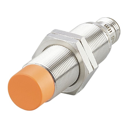 Ifm Cylindrical, Inductive Proximity Sensor, 18 mm Dia., Brass, M12, 3 Wires, Unshielded IGS213