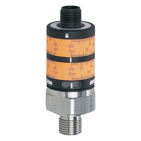 Ifm Pressure Switch, Standard, 2SPST, 1/4" NPT, 0 to 145 psi Range, 316 Stainless Steel PK6224