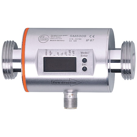 Ifm Flowmeter, LED, 1" BSP, 16 bar, 4.3" L SM8000