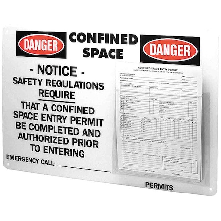 Brady Confined Space Permit Center, 15 3/4 in Height, 23 1/2 in Width PC1