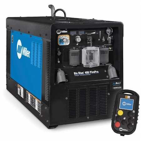 Miller Electric Engine-Driven Welder, Big Blue 400 PipePro Series, Electric Start, 12,000 W Peak 907805001