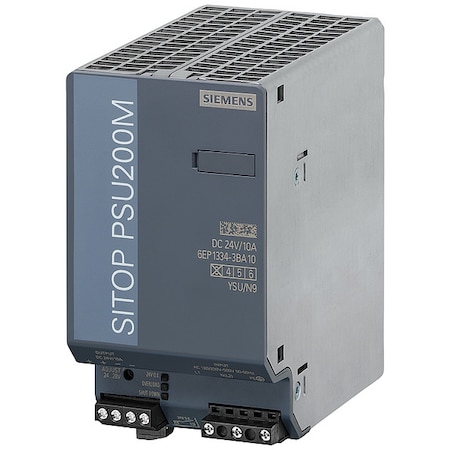 Siemens Stabilized Power Supply, 120/230V AC; 230/500V AC, 24V DC, 240 W, 10 A, DIN Rail 6EP13343BA108AB0