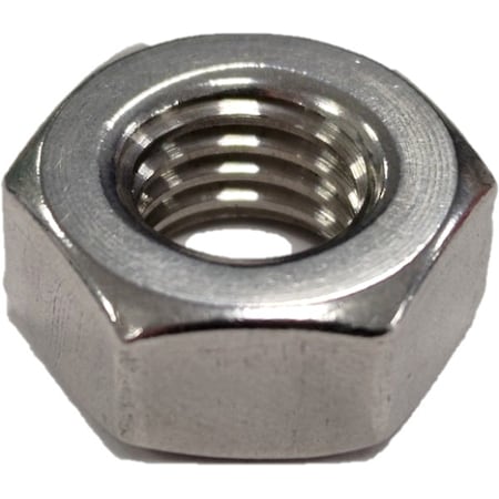 Zoro Select Hex Nut, 7/16"-14 Size, 11/16 in W, 3/8 in H, Stainless Steel, 18-8, Plain, 25 PK U51080.043.0001