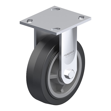 Zoro Select Plate Caster, Rigid, Polyurethane, 9 1/2"H P21R-UP080R-14