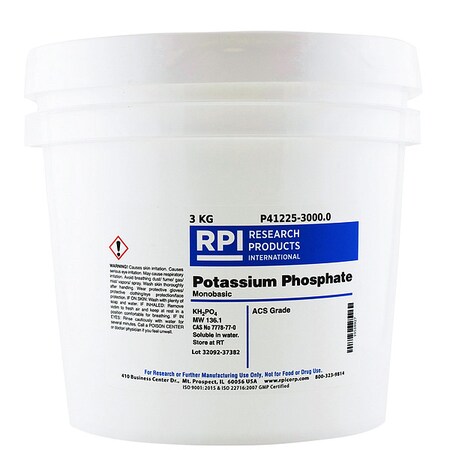 Rpi Potassium Phosphate Monobasic, 3kg P41225-3000.0 | Zoro