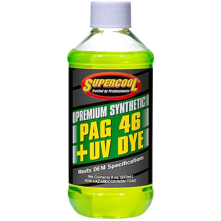 Supercool A/C Compressor PAG Lubricant, w/UV Dye Plastic Bottle Red/Yellow Tint P46-8D