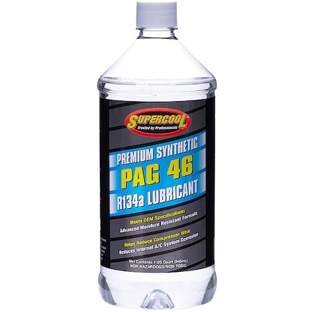 Supercool A/C Compressor PAG Lubricant, 32 oz, Bottle, Yellow P46-32