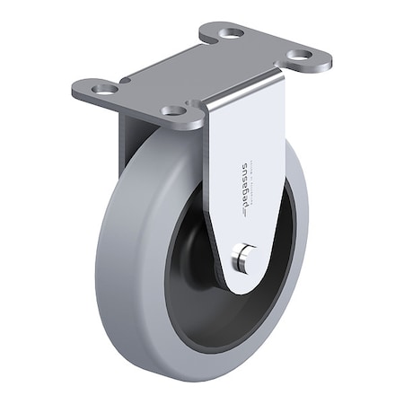 Zoro Select Plate Caster, Rigid, TPR, 3 1/2"H P5R-RP030G-P