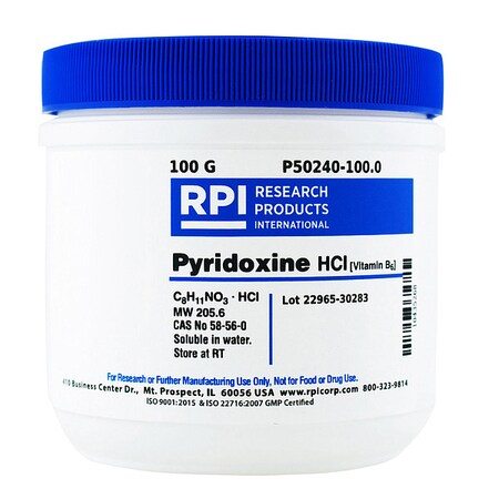Rpi Pyridoxine Hydrochloride, 100g P50240-100.0