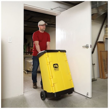 Pig Empty Spill Caddy, 20 gal Volume Absorbed per Kit, Cart, Yellow PAK1968