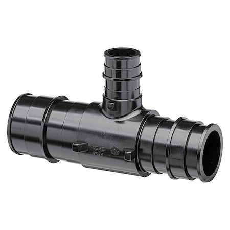 Zurn Tee, Polymer, Barbed1 1/2in, 1 1/4in, 3/4in QEPT764X