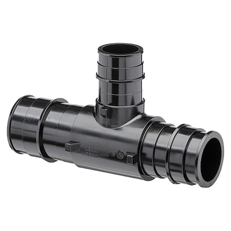 Zurn Tee, Polymer, Barbed1 1/2in, 1 1/4in, 1in QEPT765X