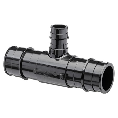 Zurn Tee, Polymer, Barbed1 1/2in, 1 1/2in, 3/4in QEPT774X