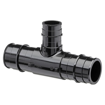 Zurn Tee, Polymer, Barbed1 1/2in, 1 1/2in, 1in QEPT775X