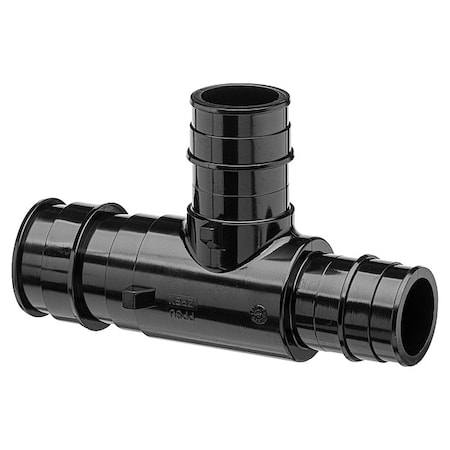 Zurn Tee, Polymer, Barbed1 1/4in, 1in, 1in QEPT655X