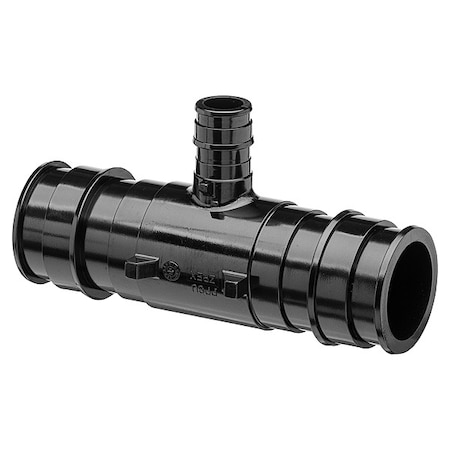 Zurn Tee, Polymer, Barbed1 1/4in, 1 1/4in, 1/2in QEPT663X