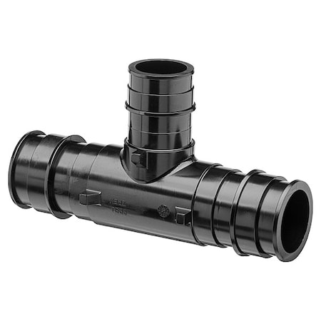 Zurn Tee, Polymer, Barbed1 1/4in, 1 1/4in, 1in QEPT665X