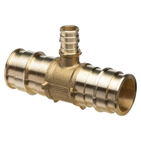 Zurn Tee, Brass, Barbed1 1/4in, 1 1/4in, 1/2in QET663GX