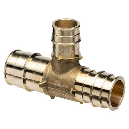 Zurn Tee, Brass, Barbed1 1/2in, 1 1/4in, 1in QET765GX