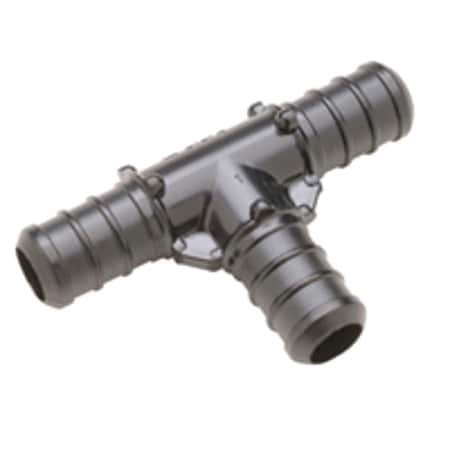 Zurn Tee, Polymer, Barbed1in, 3/4in, 3/4in QQPT444X