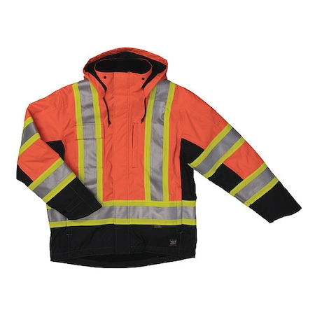 Tough Duck Lined Jacket, Mens, 3XL, Hi-Vis Org S24521 | Zoro