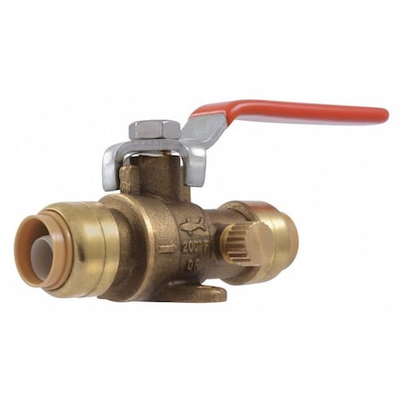 Sharkbite Manual 2-Way Ball Valve, Push, Brass 24615LFG
