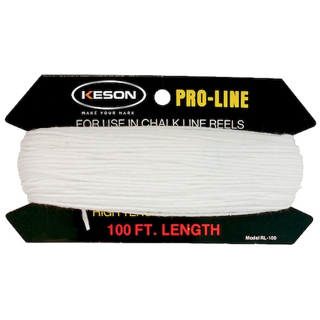 Keson Chalk Line Reel Line, 100 ft L, Twisted RL100