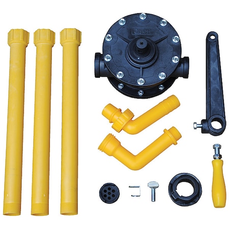 Vestil Polyphenylene Sulfide Manual Rotary Drum Pump 10 In. x 8 In. x 12 In. Yellow RP-90R
