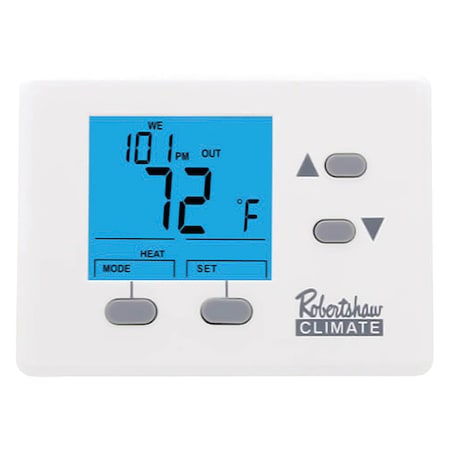 Robertshaw Digital Wall Thermostat, White, 1" D RS1110