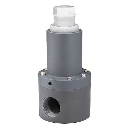Plast-O-Matic Adjustable Relief Valve, 1/2 In, 100 psi RVDTM050T-PV