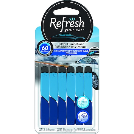 Refresh Air Freshener, Stick, Blue/White, PK6 RVS302-6AME