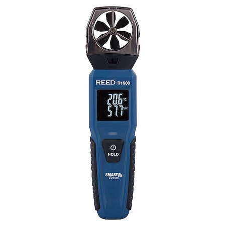 Reed Instruments Anemometer, 118 to 4,921fpm, -4 to 140F R1600