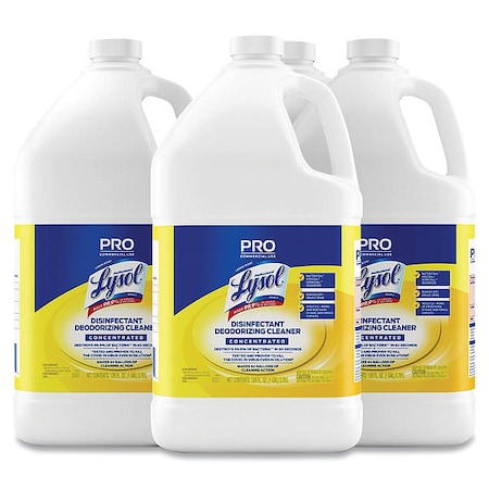 Lysol Disinfectant Cleaner, Jug, Lemon, 4 PK 19200-99985